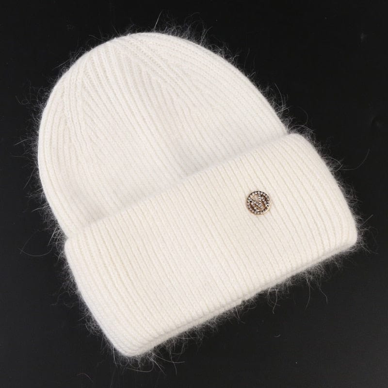 Rabbit Fur Beanies Soft Warm Fluffy  Winter Hat for Women Angora Knitted Hat  Skullies Beanies Female Bonnet Woman Knit Cap