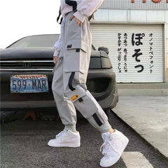 Women Cargo Pants  Harem Pants Fashion Punk Pockets Jogger Trousers With Chain Harajuku Elastics High Waist Streetwear