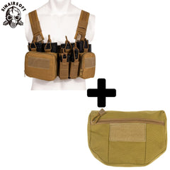 SINAIRSOFT CS Match Wargame TCM Chest Rig Airsoft Tactical Vest Military Gear Pack Magazine Pouch Holster Molle 500D Nylon Swat