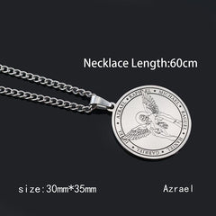 Pentagram Necklace Seven Archangel Amulet Protection Pentacle Pendant Necklaces for Women Men Trend Stainless Steel Jewelry Gift