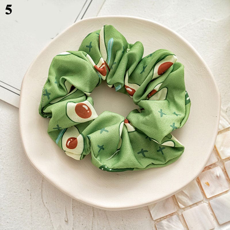 Korean Women Scrunchie Hearwear Girls Hair Tie Lady Scrunchies Ponytail Hair Female Holder Rope Pineapple Print Hair Accessories