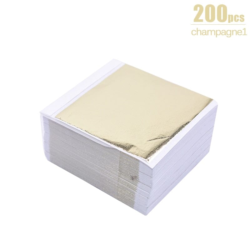 100/200 Sheets Imitation Gold Silver Foil Paper Leaf Gilding DIY Art Craft Paper Birthday Party Wedding Cake Dessert Decorations