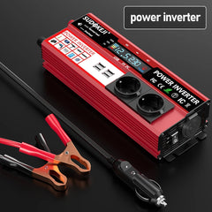 Power Inverter DC 12V To AC 220V 230V Transformer with 4 USB EU Socket Charge with LED Display for RV Phone Car