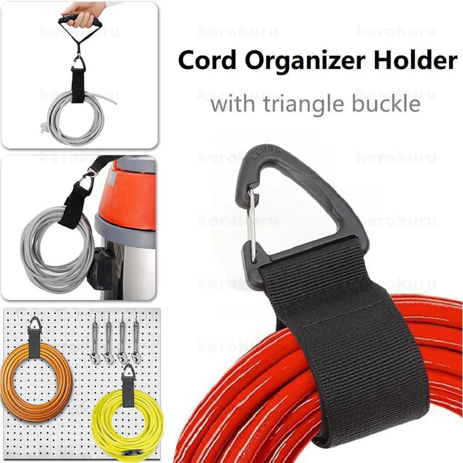 Cord Organiser Holder with Triangle Buckle Wire Manager Power Cord Management Nylon Heavy Cord Storage Straps for Cables Hoses