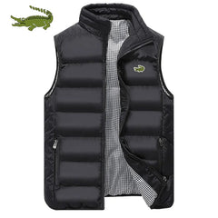 High Quality Vest Jacket Men's Fall and Winter Casual Comfortable Sleeveless Solid Colour Thickened Cotton Jacket