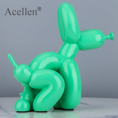 Animals Figurine Resin Cute Squat Poop Balloon Dog Shape Statue Art Sculpture Figurine Craftwork Tabletop Home Decor Accessories