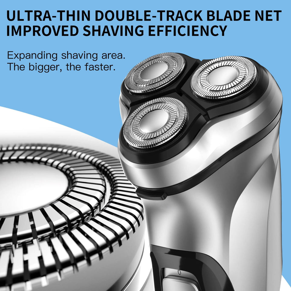 Electrical Rotary Shaver for Men 3D Floating Blade Washable Type-C USB Rechargeable Shaving Beard Machine
