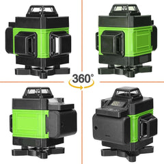 4D 16/12 /8 Lines Laser Level Green Light Vertical and Horizontal Site Measuring Laser Instrument Inclined Construction Tools