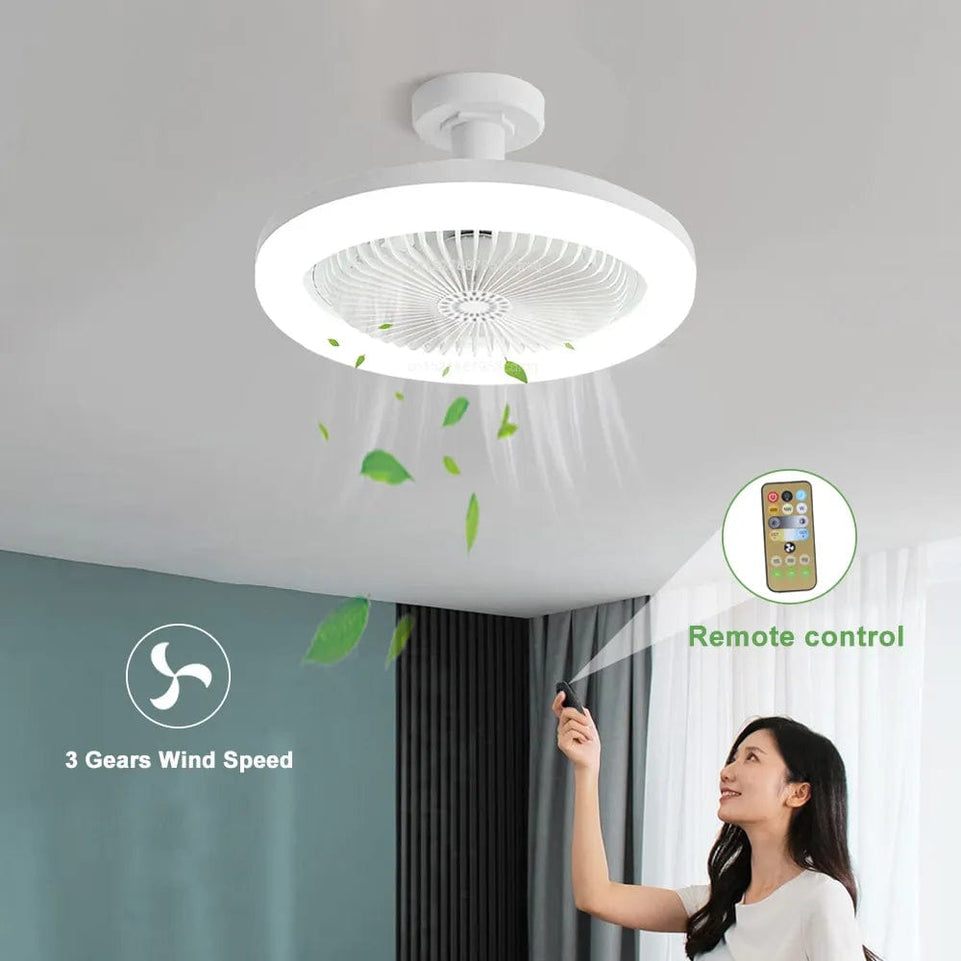 B22 Ceiling Fan With Remote Control and Light 30W LED Lamp Fan Smart Silent Ceiling Fan For Sitting Room Bedroom E27 Converter Base