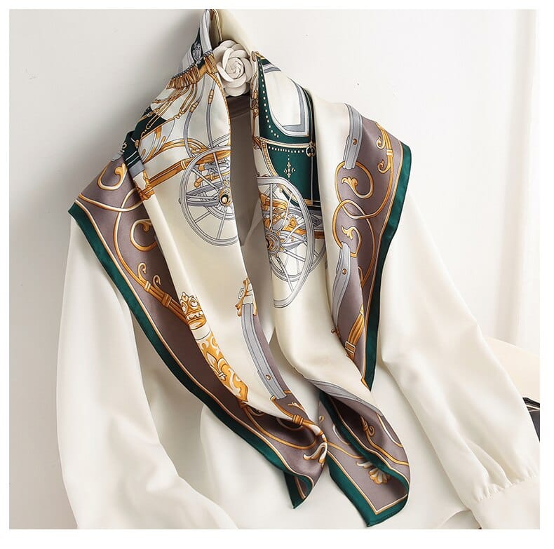 Square Silk Scarves Women 90*90cm Satin Hijab Scarf Muslim Female Chiffon Shawls And Wrap Hair Head Scarves Pareo Bandanna