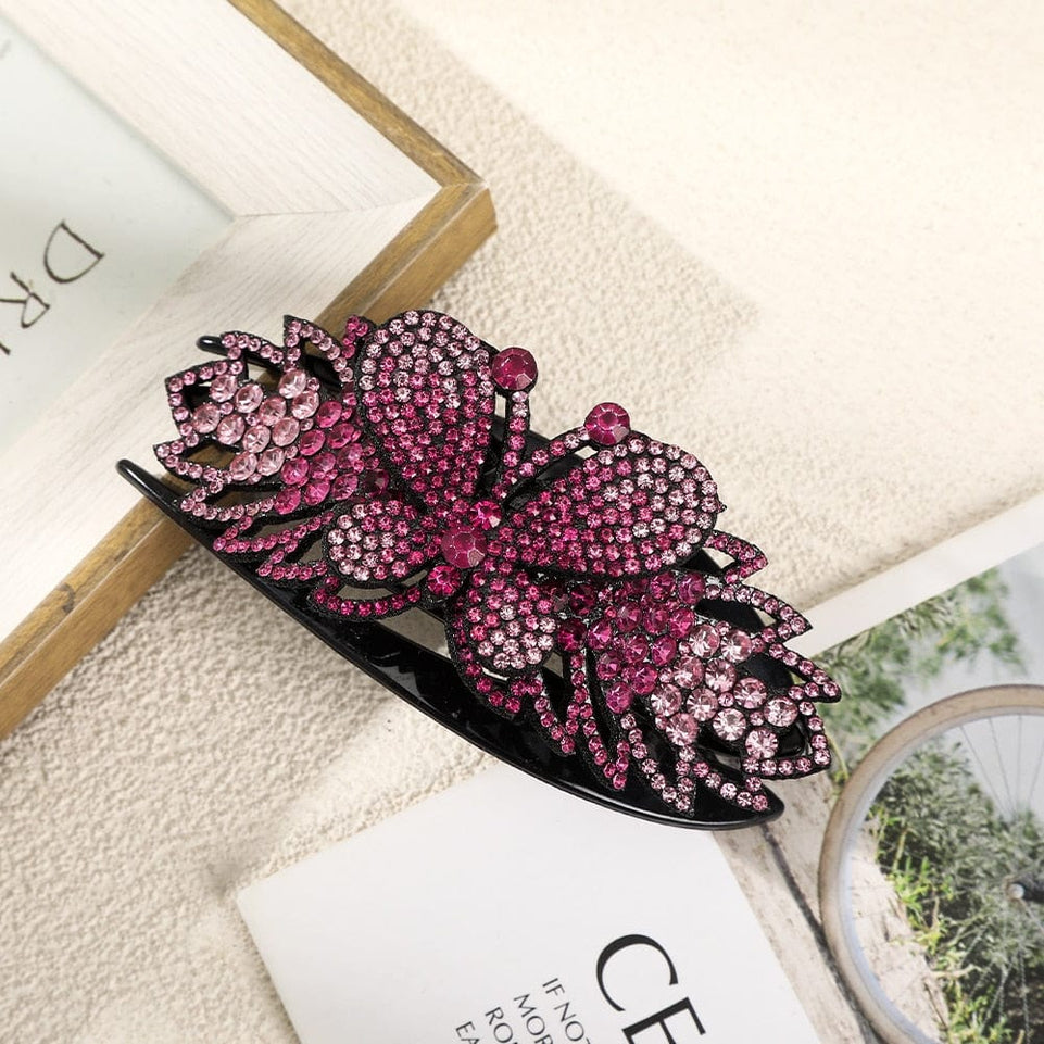 Rhinestone Hairpin Flower Leaf Butterfly Duckbill Hair Claws Retro Hair Clips Accessories For Women Shinning Ponytail Headwear