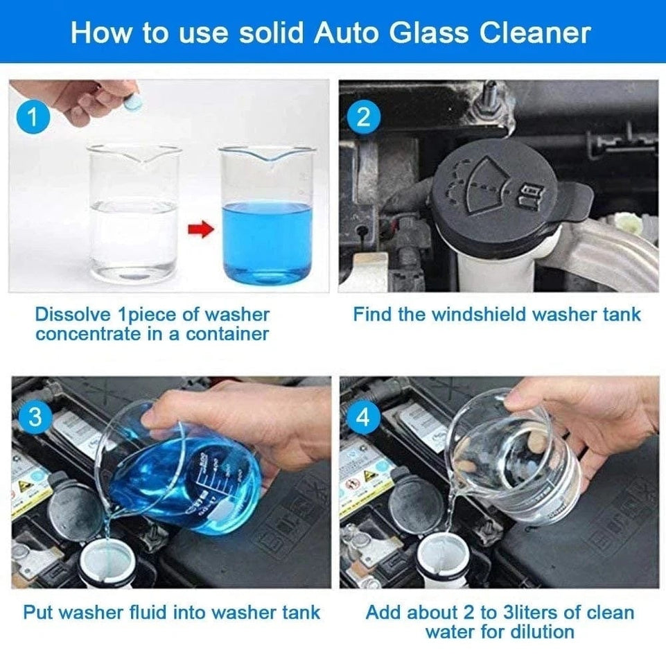 Car Windscreen Cleaner Effervescent Tablet Auto Wiper Glass Solid Cleaning Concentrated Tablets Detergent