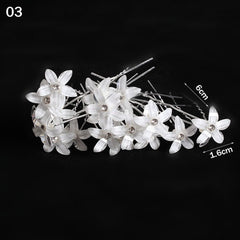 50/20 pcs/pack Women Flowers Hairpin Stick Wedding Bridal Crystal Flowers Hairpin U Shaped Hair Clip Hair Accessories