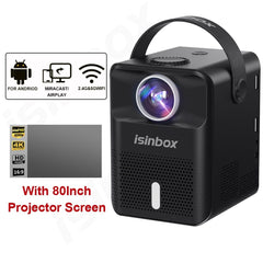 ISINBOX X8 Mini Portable Projector With Screens Android 5G WIFI Home Theater Cinema Projector Support 1080P Video LED Projectors