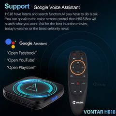 8k TV Box Android 12 H618 Quad Core Cortex A53 Support 8K Video 4K HDR10+ BT Wifi Google Voice Media player