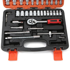 Tool Kit 46/53 Piece/Set 1/4-Inch Socket Set Car Repair Tool Ratchet Torque Wrench Combo Auto Repairing Tool Set