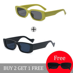 New Small Sunglasses Women Men Trendy Vintage Brand Designer Hip Hop Square Green Sun Glasses Female Eyewear UV400