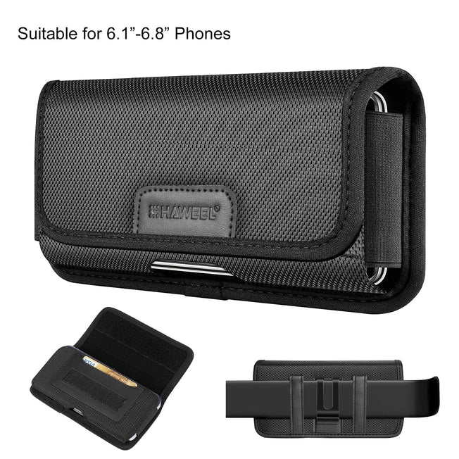 Phone Quality Belt Clip Horizontal Carrying Pouch with Card Slot HAWEEL 6.1-6.8 inch / 4.7 inch  Belt Bag