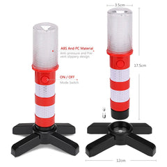 2pc LED Magnetic Flashlight Emergency Roadside Flares Detachable Stand Beacon Safety Strobe Light Warning