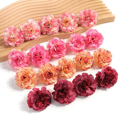 Rose Artificial Flowers Heads 4.5cm Fake Flowers For Wedding Party Decoration Home Decor DIY Craft Wreath Cake Gifts Accessories