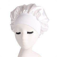 Newly Women's Satin Solid Sleeping Hat Night  Hair Care Bonnet Nightcap For Women Men Unisex Cap