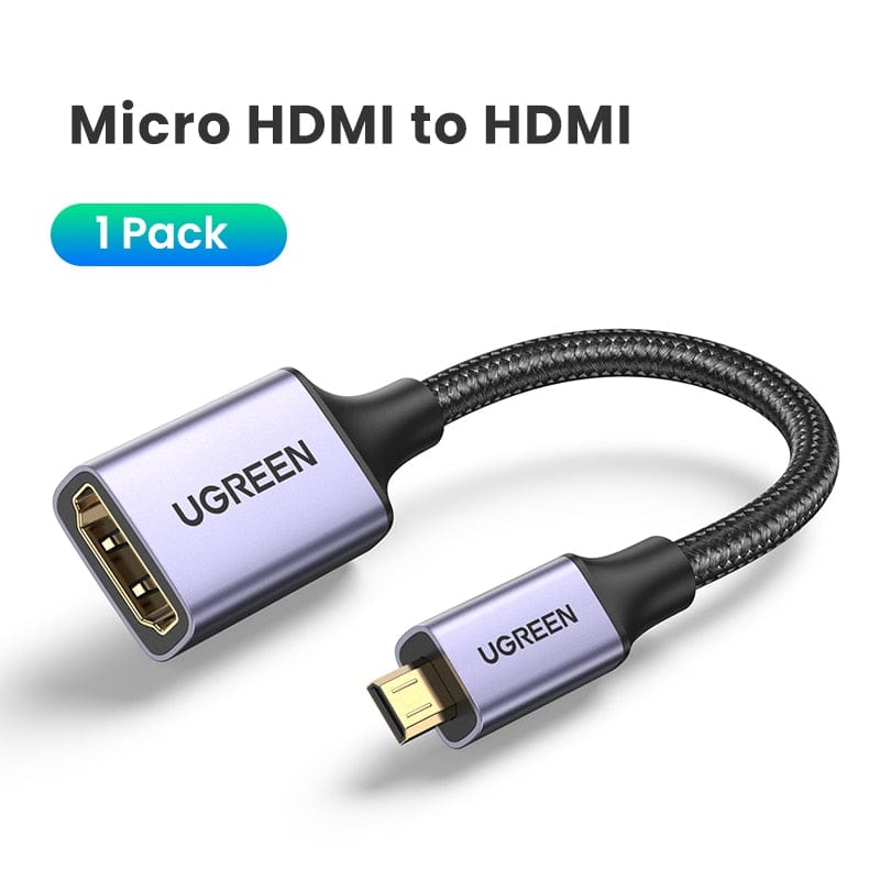 UGREEN  Micro HDMI-Compatible Adapter 4K /60Hz Micro  Male to   Female Cable Connector Converter for Raspberry Pi 4 GoPro Micro