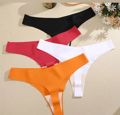 3PCS/SET Sexy G-String Underwear Female T-back Intimates Lingerie Seamless Low Waist Underpants 10 Color Lady Bikini Panty XS-XL