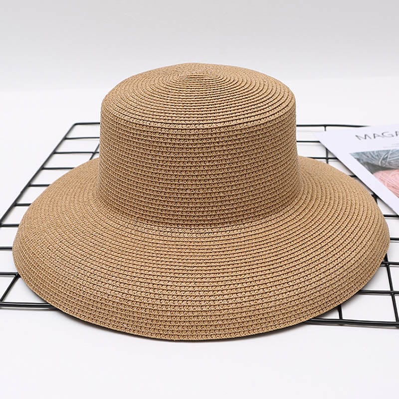 MAXSITI U  Summer Hepburn Style Vintage Design Straw Hat Women Girls Solid Color Beach Holiday  Big Sun Cap