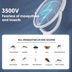 Insect Killer Racket Bug Safety Insulated Battery Powered Lamp ABS Adjustable Electric Mosquito Swatter