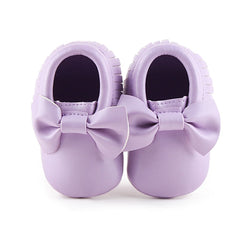 Baby Shoes Newborn Infant Boy Girl First Walker PU Sofe Sole Princess Bowknot Fringe Toddler Baby Crib Shoes Casual Moccasins