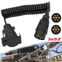 2M 7 Pin Trailer Truck Light Board Extension Cable Lead Male To Female Wire Plug Socket Wire Part Couplings Circuit Plug Socket