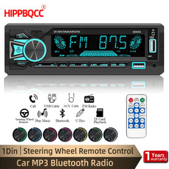 Car Radio 1 Din Stereo Bluetooth MP3 Player FM Receiver With Remote Control AUX/USB/TF Card In Dash Kit Universal