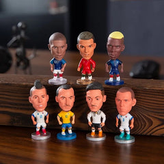 6.5cm Soccer Star Figure Mini Football Player Car Ornaments Collection Doll Star Sports Action Figures Souvenirs Toys Fans Gifts