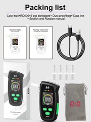 Alcohol Tester Rechargeable Digital Breath Tester Breathalyser Gas Alcohol Detector for Personal & Professional Use