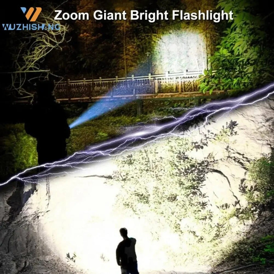 Powerful LED Torch Flashlight Tactical Flashlights Rechargeable USB 18650 Waterproof Zoom Fishing Hunting LED Flashlight