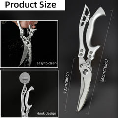 Kitchen Scissors Chicken Bone Kitchen Shears,Duck Fish Cutter 4Cr Stainless Steel Fish Scissors Scale Clean Cook Scissors Knife