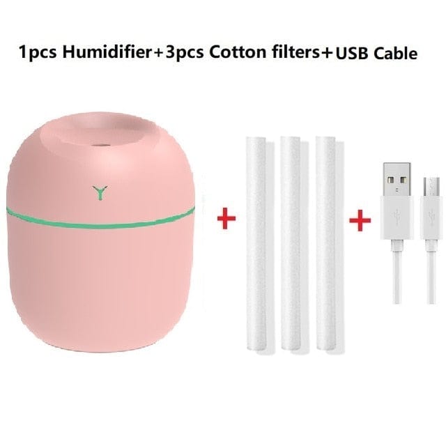 Mini 220ML Air Humidifier USB Aroma Essential Oil Diffuser Humidificador for Home Car Office with LED Night Lamp Freshner