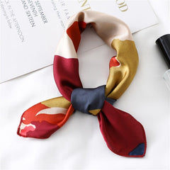 2022 New Women Silk Scarf Square Foulard Lady's Neck Hair Scarves Design Printed Head Kerchief Fashion Girl  Scarfs