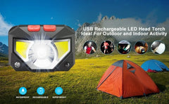 LED Sensor Headlamp USB Rechargeable Headlight Led Head Torch Camping Search Light Head Flashlight for Fishing Lantern