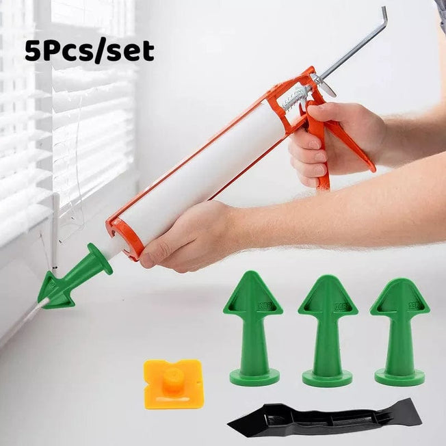 5Pc Caulking Nozzle Applicator Finishing Tool Spatula Plastic Glue Shovel Tile Brick Joints Floor Silicone Remover Hand Tool Set