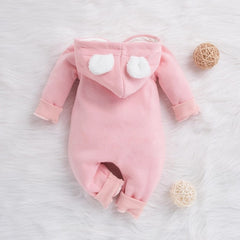 PatPat Winter Baby Adorable Cloud Hooded Baby Rompers for Baby Boys and Baby Girls Warm Unisex Baby Bodysuit Clothes