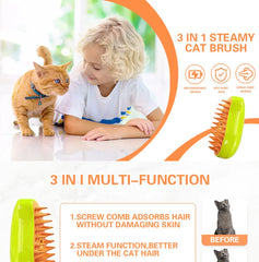 Cat Dog Brush Steam Brush Electric Sprayer for Massage Pet Grooming tool Shedding 3 in 1 Electric Sprays Massage Combs