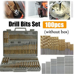 100/50Pcs Titanium Coated Drill Bits HSS High Speed Steel Set Tool Quality Power Tools 1/1.5/2/2.5/3mm