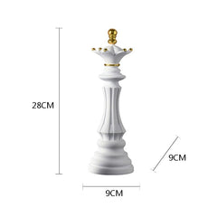 NORTHEUINS Resin Retro International Chess Figurine for Interior King Knight Sculpture Home Desktop Decor Living Room Decoration