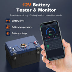 12V Battery Monitor Wireless Bluetooth Car Battery Health APP Monitoring Battery Tester Tools For Android IOS