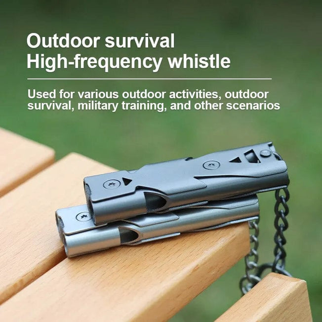1 Pcs Double Pipe Pendant Keychain High Decibel Outdoor Survival Emergency Whistle Camping Tool Multifunction