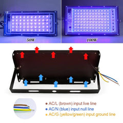 Led UV Floodlight 220V Ultraviolet 395nm 400nm Stage Lamp 50W 100W LED Stage Blacklight Waterproof Disco Party Stage Backlight