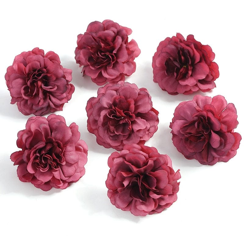 Rose Artificial Flowers Heads 4.5cm Fake Flowers For Wedding Party Decoration Home Decor DIY Craft Wreath Cake Gifts Accessories