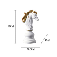 NORTHEUINS Resin Retro International Chess Figurine for Interior King Knight Sculpture Home Desktop Decor Living Room Decoration