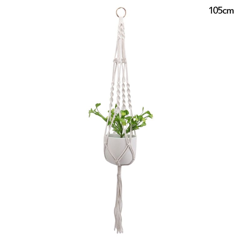 Macrame Handmade Plant Hanger Baskets Flower Pots Holder Balcony Hanging Decoration Knotted Lifting Rope Home Garden Supplies